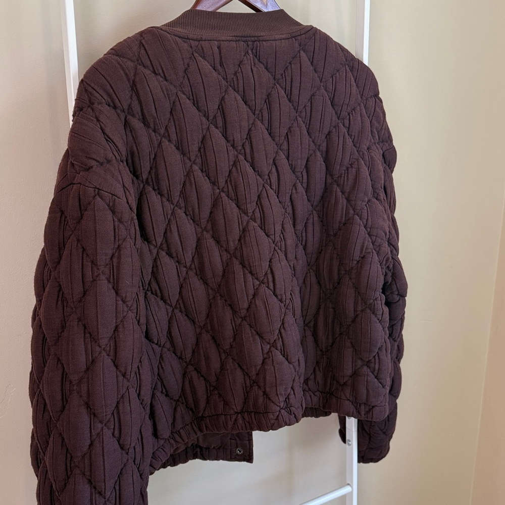NWOT Bella Dahl French Roast Quilted Bomber Jacket - Picture 8 of 9